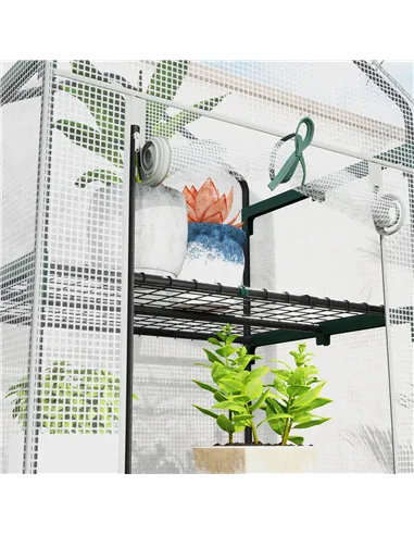 Outsunny 193cm Five Shelf Mini Greenhouse - White