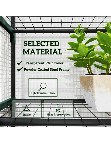 Outsunny 193cm Five Shelf Mini Greenhouse - White