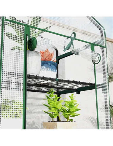 Outsunny 193cm Five Shelf Mini Greenhouse - White