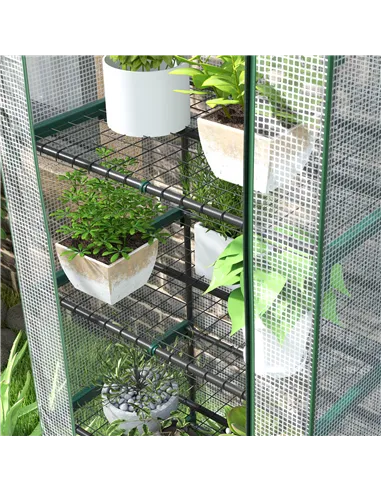 Outsunny 193cm Five Shelf Mini Greenhouse - White
