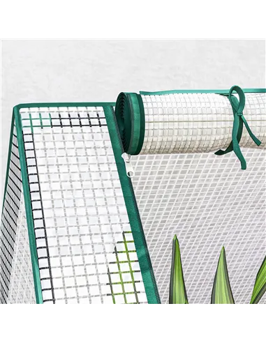 Outsunny Metal Planter Box with Cover, Raised Garden Bed with Greenhouse, for Herbs and Vegetables, White and Dark Grey