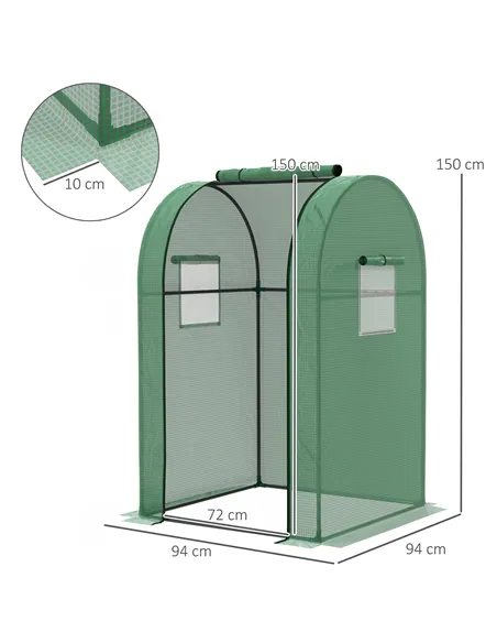 Outsunny 94 x 94cm Mini Portable Greenhouse - Green