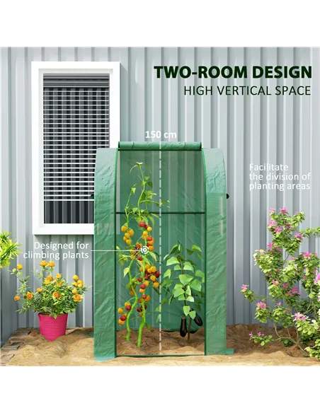 Outsunny 94 x 94cm Mini Portable Greenhouse - Green