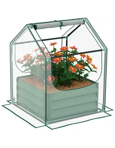 Outsunny 61 x 61cm Garden Planter Bed, with Cover - Green