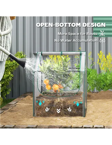 Outsunny 61 x 61cm Garden Planter Bed, with Cover - Green