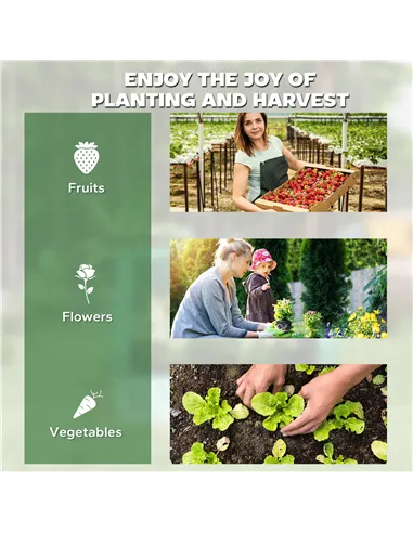 Outsunny 61 x 61cm Garden Planter Bed, with Cover - Green