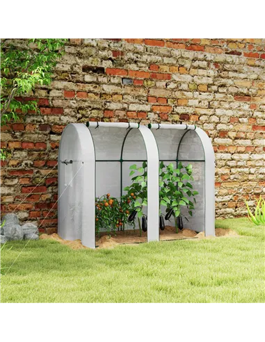 Outsunny 94 x 185cm Mini Two-Room Greenhouse - White