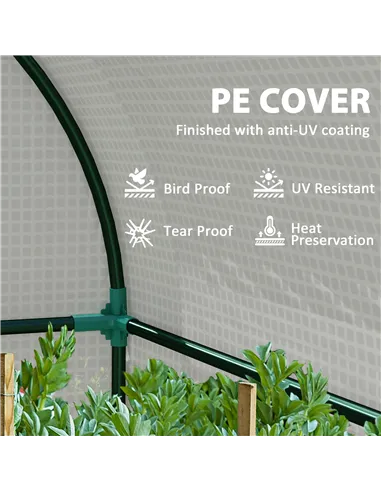 Outsunny 94 x 185cm Mini Two-Room Greenhouse - White