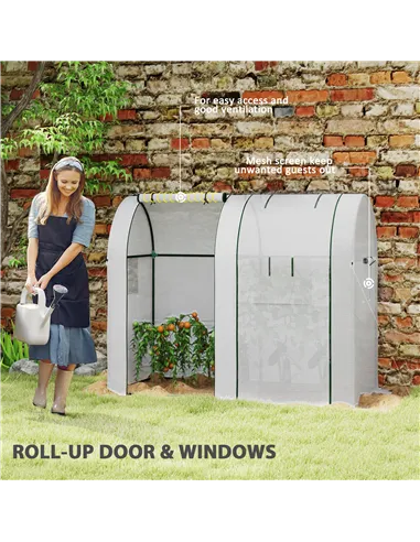 Outsunny 94 x 185cm Mini Two-Room Greenhouse - White