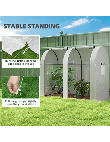 Outsunny 94 x 185cm Mini Two-Room Greenhouse - White