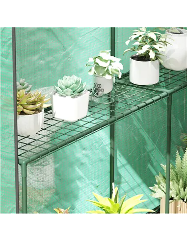 Outsunny 120 x 186cm Walk-In Greenhouse, with Shelves - Green