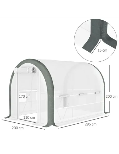 Outsunny 3 x 2(m) Walk-In Tunnel Greenhouse, with Accessories - White
