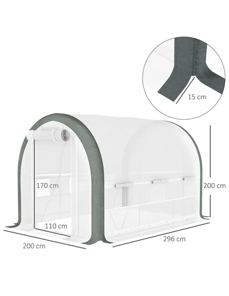 Outsunny 3 x 2(m) Walk-In Tunnel Greenhouse, with Accessories - White