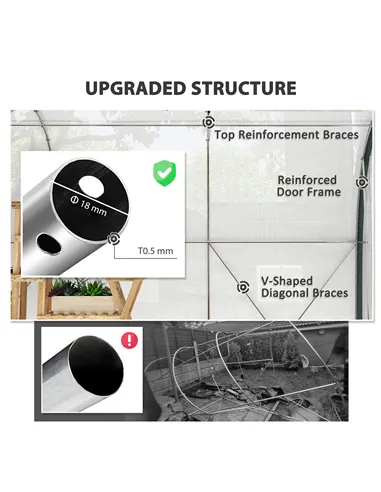 Outsunny 3 x 2(m) Walk-In Tunnel Greenhouse, with Accessories - White