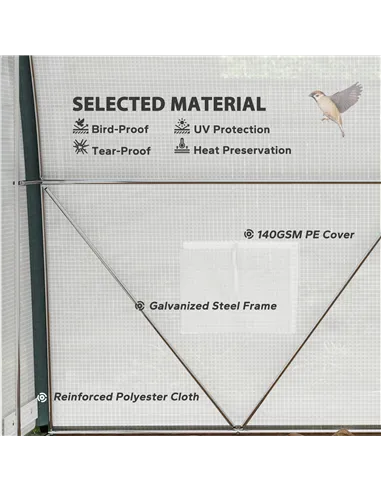 Outsunny 3 x 2(m) Walk-In Tunnel Greenhouse, with Accessories - White