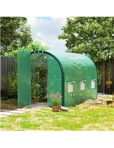 Outsunny 3 x 2(m) Polytunnel Greenhouse, with Windows and Doors - Green 2