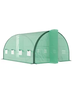Outsunny 4 x 3(m) Polytunnel Greenhouse, with Windows and Doors - Green