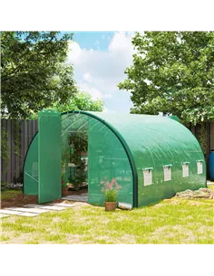 Outsunny 4 x 3(m) Polytunnel Greenhouse, with Windows and Doors - Green 2