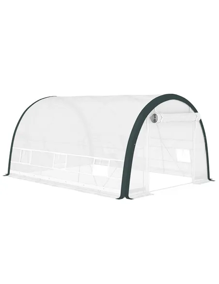 Outsunny 4 x 3(m) Walk-In Tunnel Greenhouse, with Accessories - White