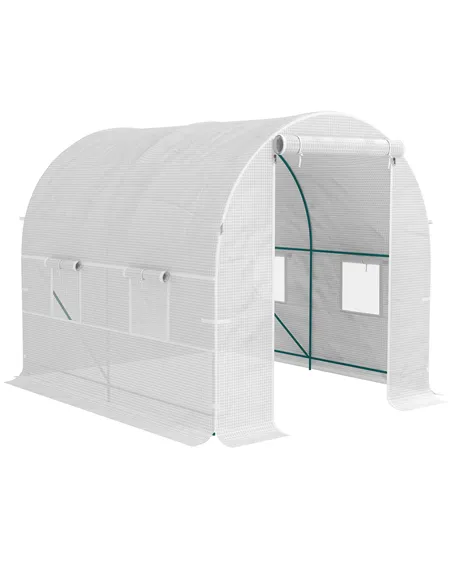 Outsunny 245 x 200cm Polytunnel Greenhouse - White
