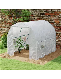 Outsunny 245 x 200cm Polytunnel Greenhouse - White 2