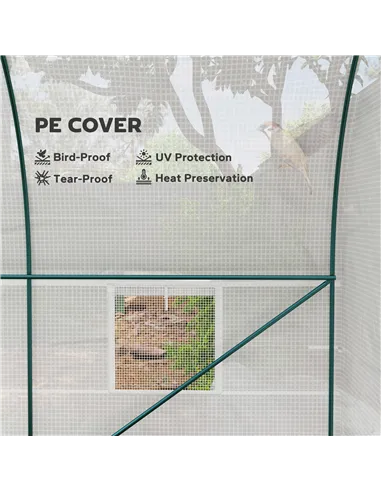 Outsunny 245 x 200cm Polytunnel Greenhouse - White