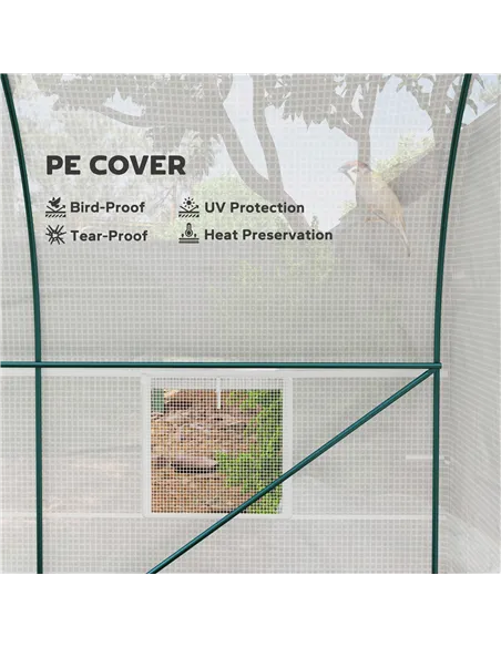Outsunny 245 x 200cm Polytunnel Greenhouse - White