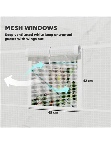 Outsunny 245 x 200cm Polytunnel Greenhouse - White