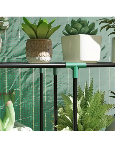 Outsunny 40 x 100cm Three Shelf Steel Frame Greenhouse - Green