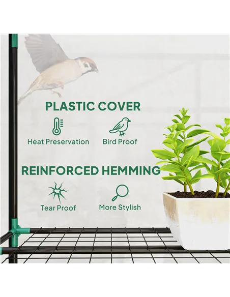 Outsunny 46 x 215cm Nine-Shelf Greenhouse