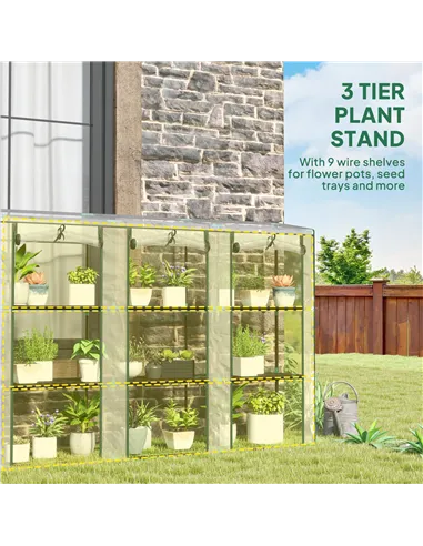 Outsunny 46 x 215cm Nine-Shelf Greenhouse