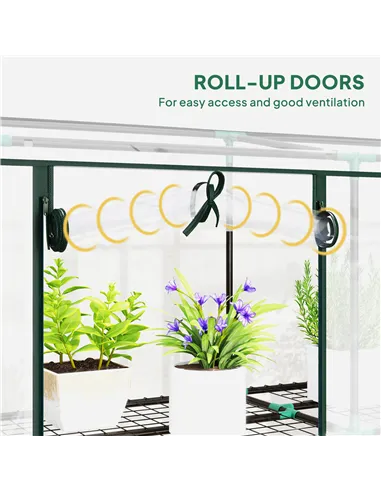 Outsunny 46 x 215cm Nine-Shelf Greenhouse