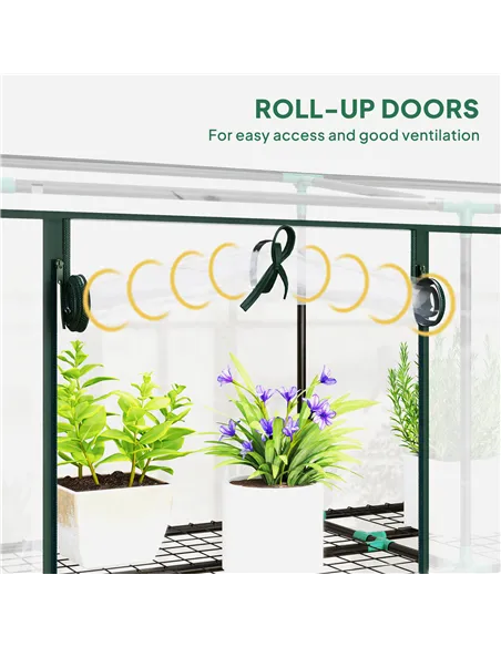 Outsunny 46 x 215cm Nine-Shelf Greenhouse