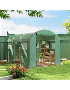 Outsunny 9.8 x 6.6ft Walk-In Polytunnel Greenhouse - Green 2