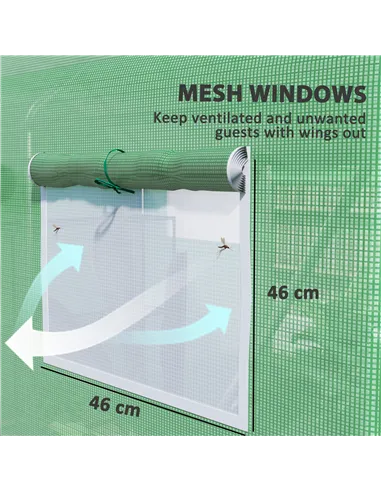 Outsunny 9.8 x 6.6ft Walk-In Polytunnel Greenhouse - Green