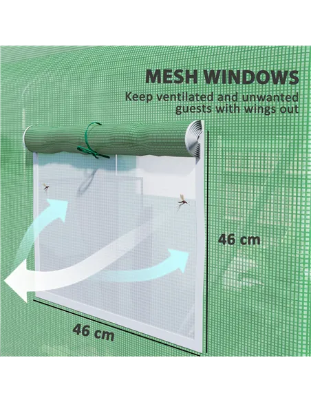 Outsunny 9.8 x 6.6ft Walk-In Polytunnel Greenhouse - Green