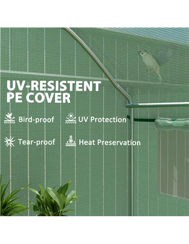 Outsunny 9.8 x 6.6ft Walk-In Polytunnel Greenhouse - Green