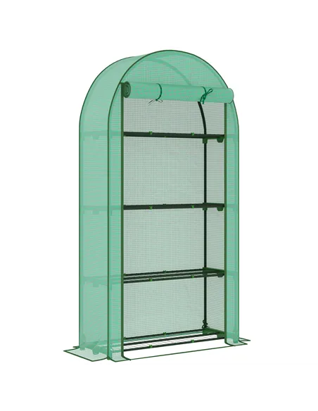 Outsunny Four Shelf Mini Greenhouse - Green