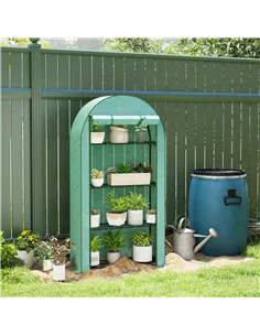 Outsunny Four Shelf Mini Greenhouse - Green 2