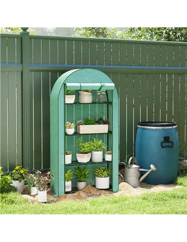 Outsunny Four Shelf Mini Greenhouse - Green