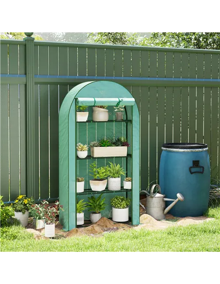 Outsunny Four Shelf Mini Greenhouse - Green