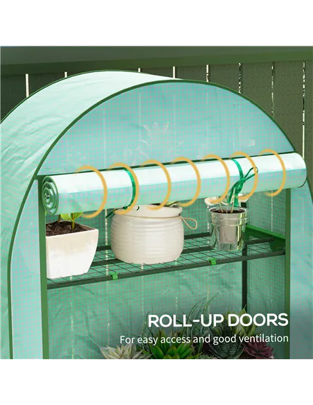 Outsunny Four Shelf Mini Greenhouse - Green