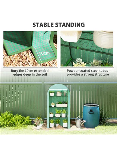 Outsunny Four Shelf Mini Greenhouse - Green