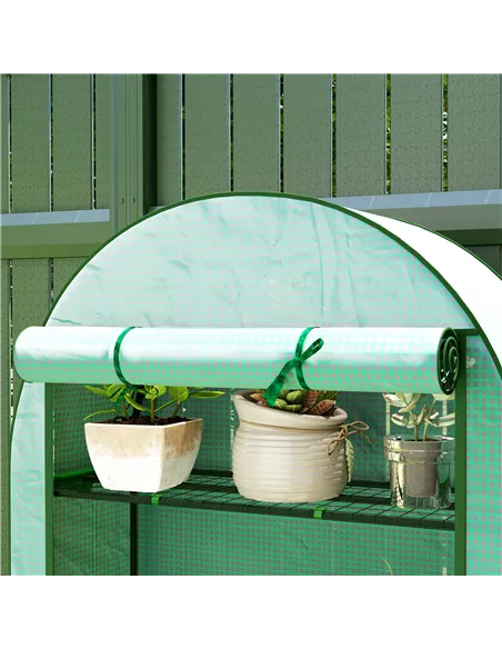 Outsunny Four Shelf Mini Greenhouse - Green