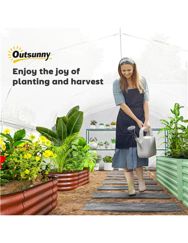 Outsunny 19.5 x 9.8ft Tunnel Greenhouse, with Accessories - White