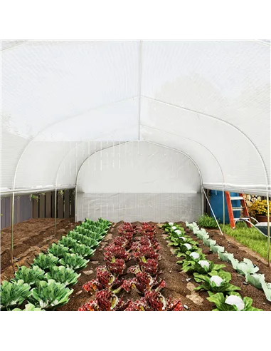 Outsunny 19.5 x 9.8ft Tunnel Greenhouse, with Accessories - White