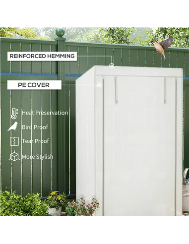 Outsunny Four-Tier Mini Greenhouse - Grey/White