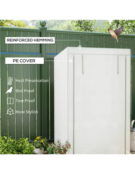 Outsunny Four-Tier Mini Greenhouse - Grey/White