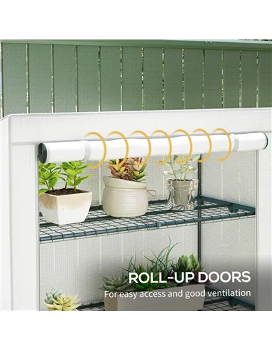 Outsunny Four-Tier Mini Greenhouse - Grey/White