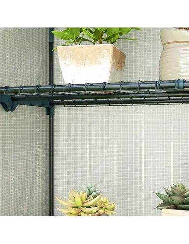 Outsunny Four-Tier Mini Greenhouse - Grey/White